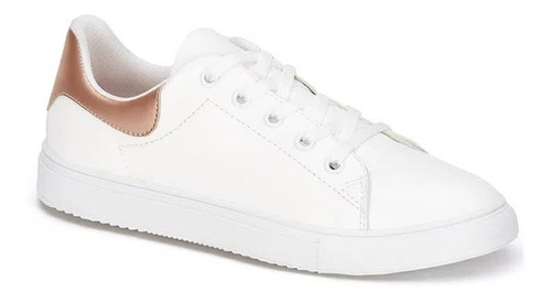 Tenis Blanco Liso Andrea Dama Comodo Casual Fashion 8207