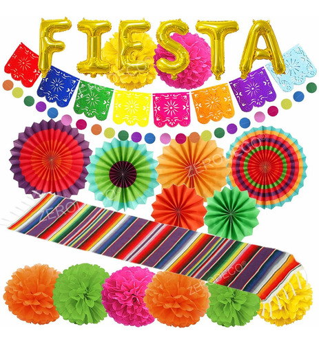 Zerodeco Decoración Para Fiestas De Fiesta, Multicolor Mexic