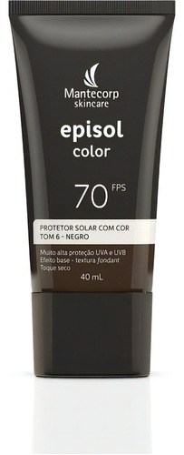 Protetor Solar Fps 70 Episol Color 6 Negro 40 Ml Mantecorp