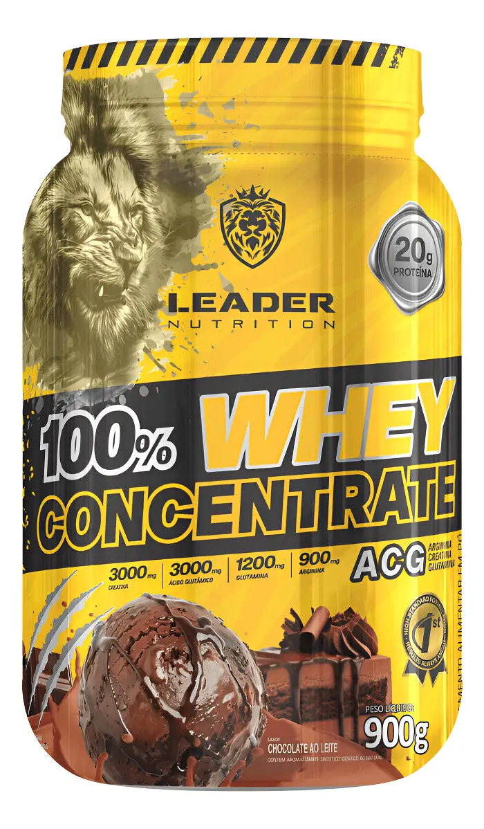 Whey Protein 100% Concentrado Acg Pote 900g Chocolate