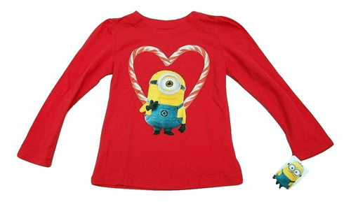 Remera Manga Larga Nena Minions Original Importado Usa T.4