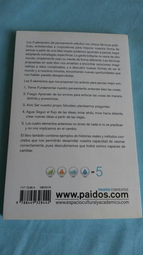 Libro Los 5 Elementos Del Pensamiento Efectivo. Edward B. (Usado)