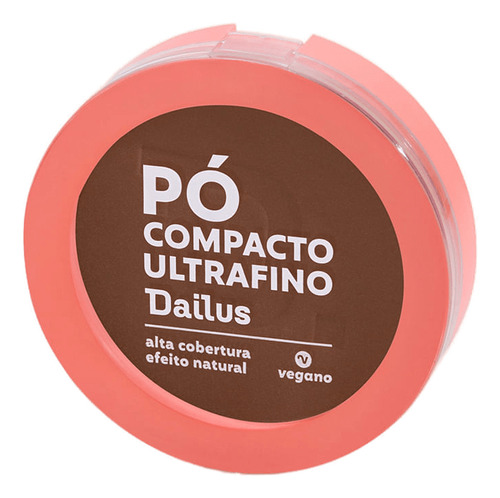 Base de maquiagem em pó compacto Dailus Pó compacto ultrafino Pó compacto ultrafino tom d12 escuro - 10g