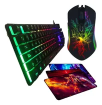 Comprar Kit Gamer 3en1: Teclado Semi Neón+ Mouse Xblade Renegade+pad