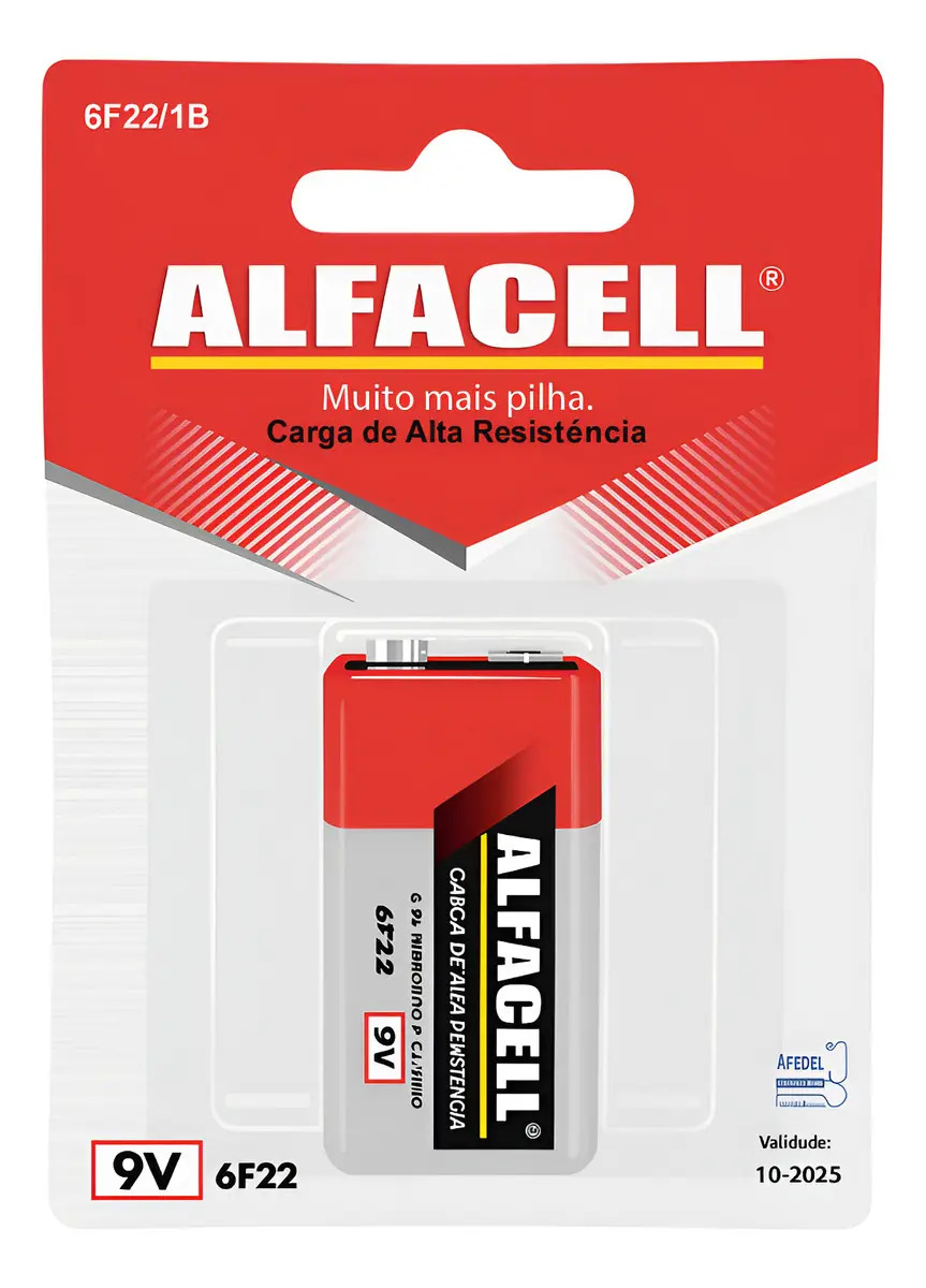 Bateria 9V ITAN Alfacell Alcalina para Brinquedos e Sensores