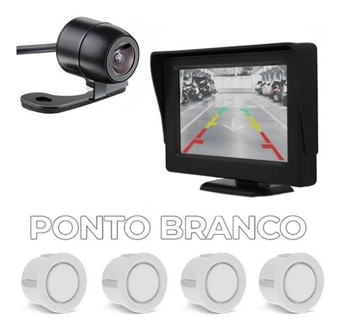 Kit Sensor De Re Preto + Camera + Tela 4.3 Nissan Frontier