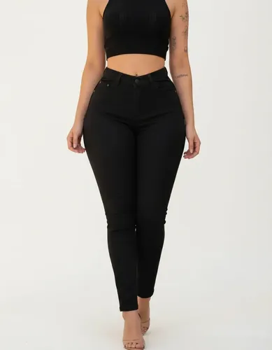 Calça Preta Feminina Cintura Alta Com Elastano Empina Bumbum