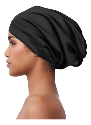 Alnorm Gorro De Dormir De Satén De Seda Ajustable, Borde Sat