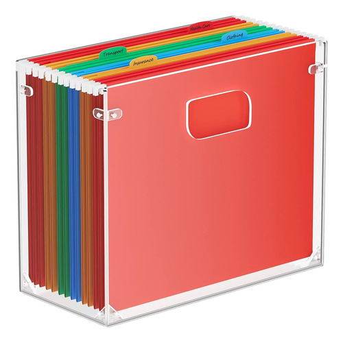 Maxgear Hanging File Organizer Box, Acrylic File Folder Orga