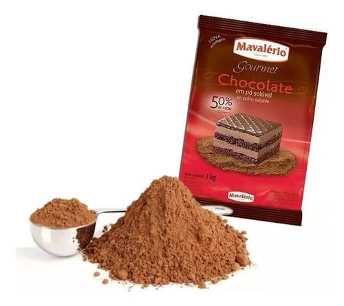Chocolate Em Pó Solúvel 50% 1kg Mavalério