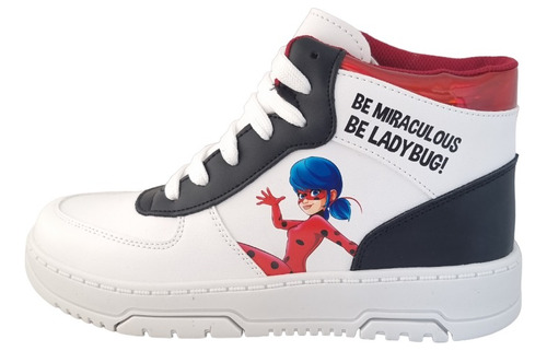 Botín Tenis Niña Ladybug Miraculous Yuyin Lb3100 Blanco