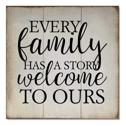 Letrero Madera Frase Inspiradora Texto Ingl «every Family Ha