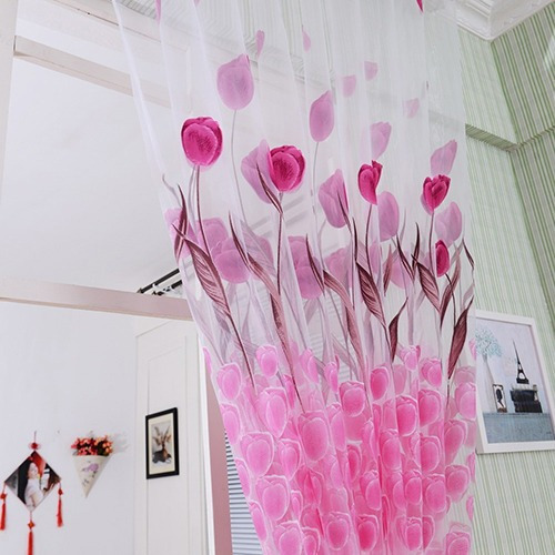 Ange Romántico Estampado De Tulipán Cenefa De Gasa Para Puer