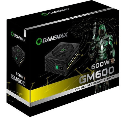 Fonte Gamemax Gm600 Preta 80plus Bronze 600w Preto 110v/220v