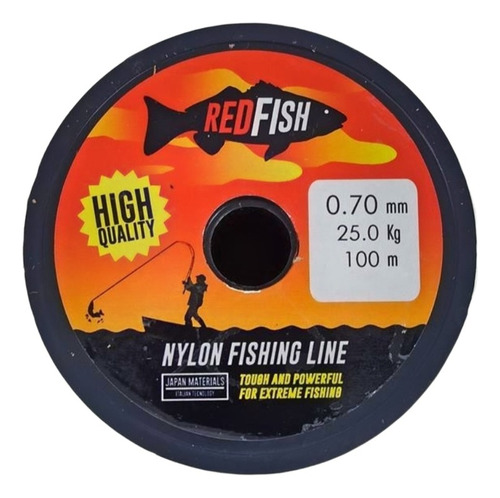 Tanza Pesca Rollo 100mts Red Fish 0.70mm Unido Resiste 25 Kg