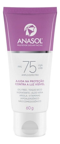 Anasol Protetor Solar Facial Fps75-contra Luz Visivel-60g-nf