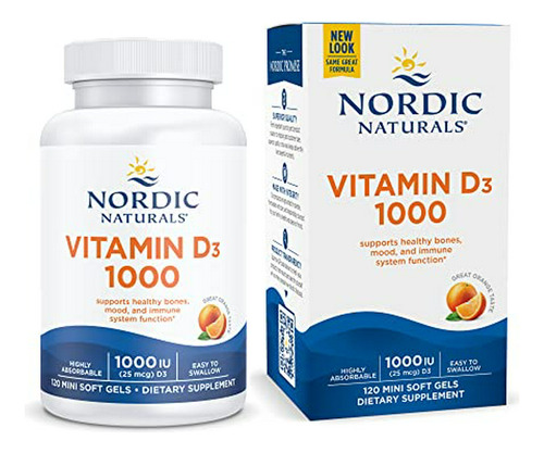 Nordic Naturals Vitamina D3-25 Mcg (1000 Ui), Dosis Diaria