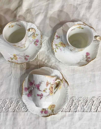 Imagen 3 de 8 de Tazas De Coleccio´n Porcelana Limoges Restauración Antigua