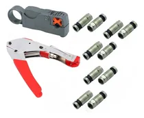 Comprar Pack Crimpeadora +pelacable Coaxial + 10 Conectores Rg6