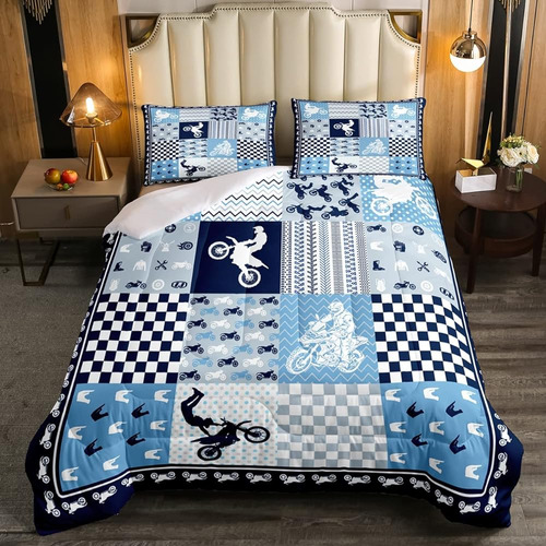 Feelyou Dirt Bike Comforter Extreme Sports Theme Bedding Set