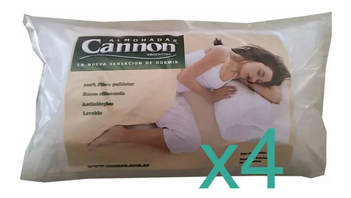   4 Almohadas Cannon Vellón 70x40 Tela Algodón Antialérgica 