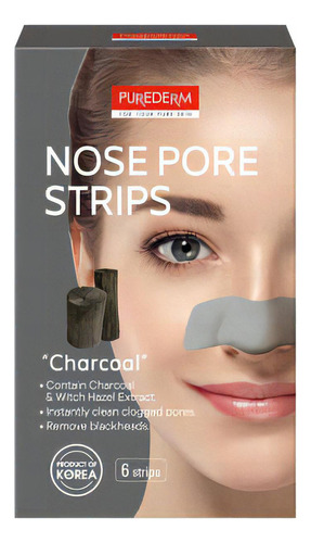 Mascarilla facial para piel Purederm Nose Pore Strips Charcoal