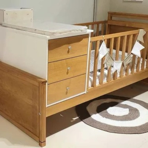 Imagen 2 de 10 de Cuna Funcional Lustrada Guatambu Cuarto Bebe Bambi
