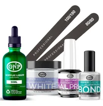 Comprar Kit Uñas Acrílicas Gnp Polvo 30gr Y Monomero De 50ml, Bond