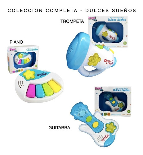 Imagen 8 de 10 de Juguete Bebe Musical Con Luces Guitarra Piano Trompeta Poppi