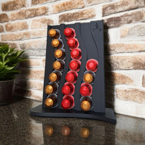 Porta Cápsulas Organizador Nespresso - Para 21 Cápsulas Negro