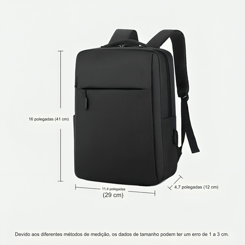 Kit 10 Mochilas Notebook Personalizadas Com Logo Empresa Usb Preto Lisa