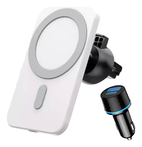 Imagen 1 de 9 de Soporte Cargador + Adaptador Auto Coche Para iPhone Magsafe