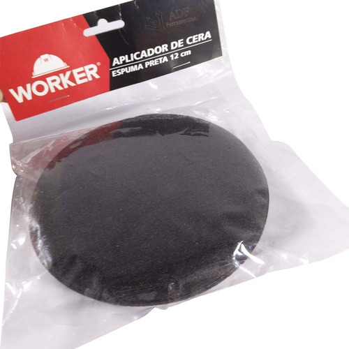 Aplicador De Cera Espuma Preto 12cm Worker