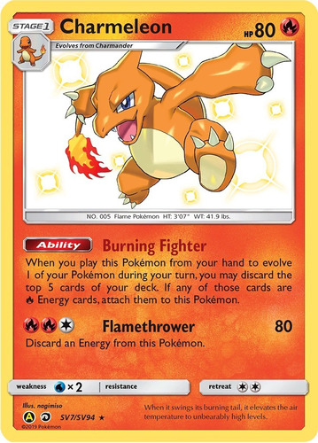 Cartas Pokemon  Charmeleon Sv7/sv94 Shiny Hidden Fates Hif