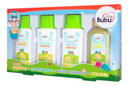 Set Bubu Shampoo + Baño + Emulsionado + Colonia 125 Ml C/u