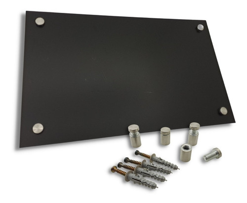 Imagen 6 de 10 de Placa Domicilio Ac Inox 12x20 + Trasera Y Kit De Instalación