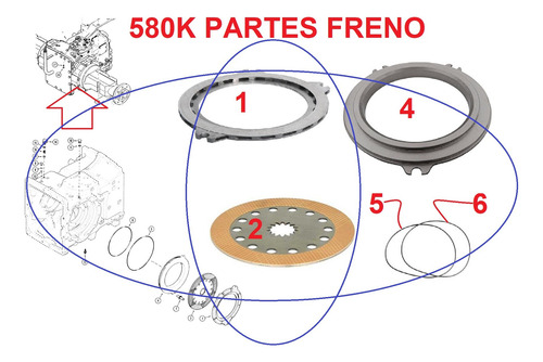 #6 Partes Freno Diferencial Para Retroexcavadora C Ase 580k
