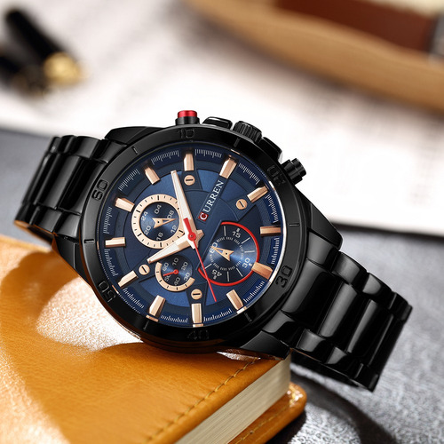 Curren 2017 Reloj Luminoso De Acero Inoxidable Para Hombre