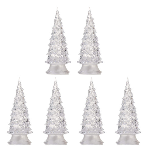 Solustre 6 Piezas De Cristal Iluminado Arbol De Navidad Led