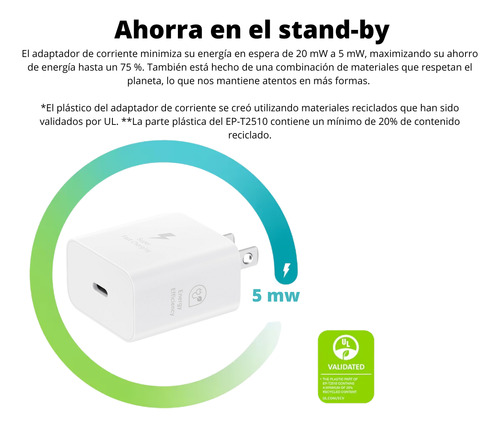 Cargador Original Samsung Galaxy A53 A33 25w Blanco C - C