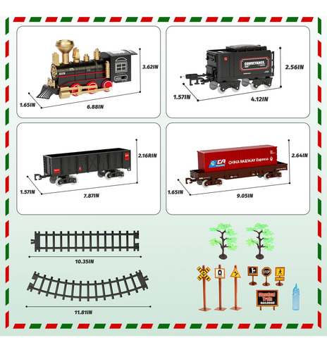 Tren Navideño Para Niños Sonido Accesorios Navidad 43