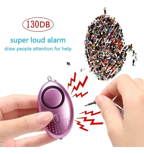 Llavero De Alarma De Seguridad Personal 10pack 130db Con Luz