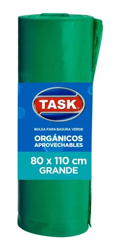 Bolsa Basura 80x110cm Rollo 10un Verde 80-105l Task
