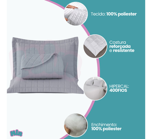 Cobre Leito Com Forro Casal 3 Peças 400 Fio Jogo De Cama Completa Toque Premium - Cor Cinza