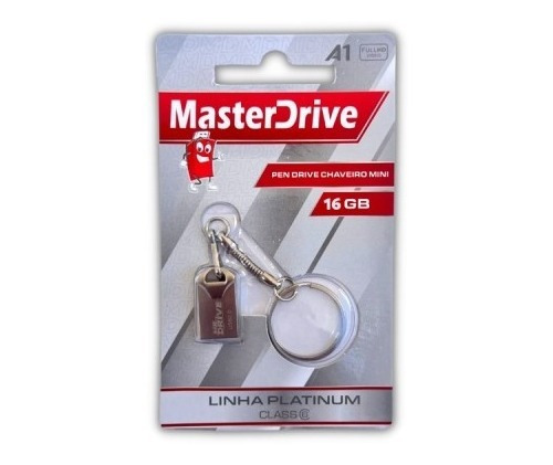 Pendrive 16gb Mini Masterdrive Aço Chaveiro