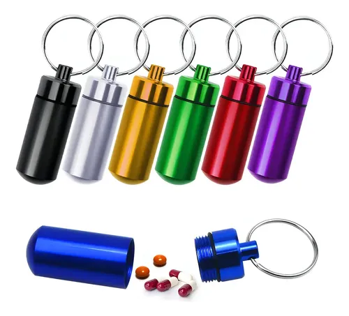 Pastillero De Aluminio Con Llavero – Impermeable, Resistente Y Portátil Para Medicamentos O Pequeños Objetos