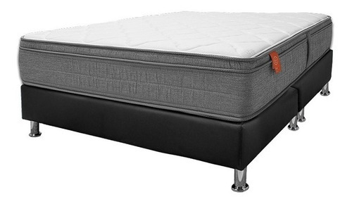 Colchón de espuma Romance Relax Pedic Esencial + base Acacia Matrimonial con doble Euro pillow