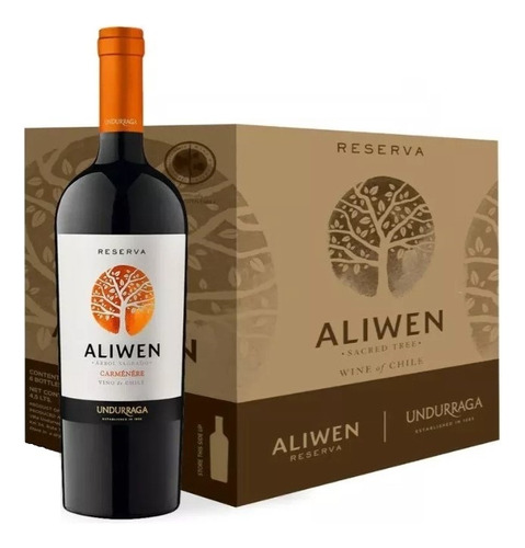 Vino Aliwen Reserva Carmenere 750ml 6 Unidades