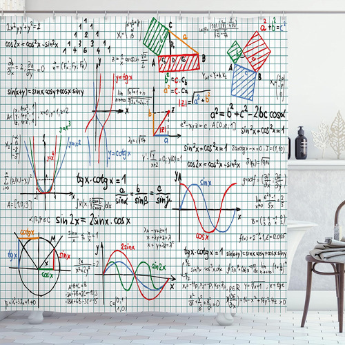 Cortina De Ducha Ambesonne Para Sala De Matemáticas, Álgebra