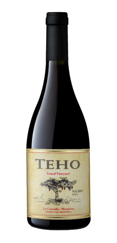 Vino Tinto Malbec Teho Tomal Vineyard 2018 